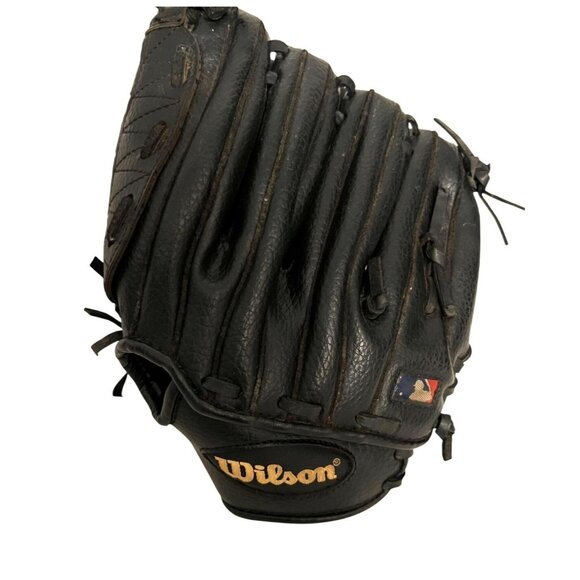 Wilson A200 Dual Hinge Black Baseball Glove Adult Right Hand Throw MLB Logo - Picture 4 of 4
